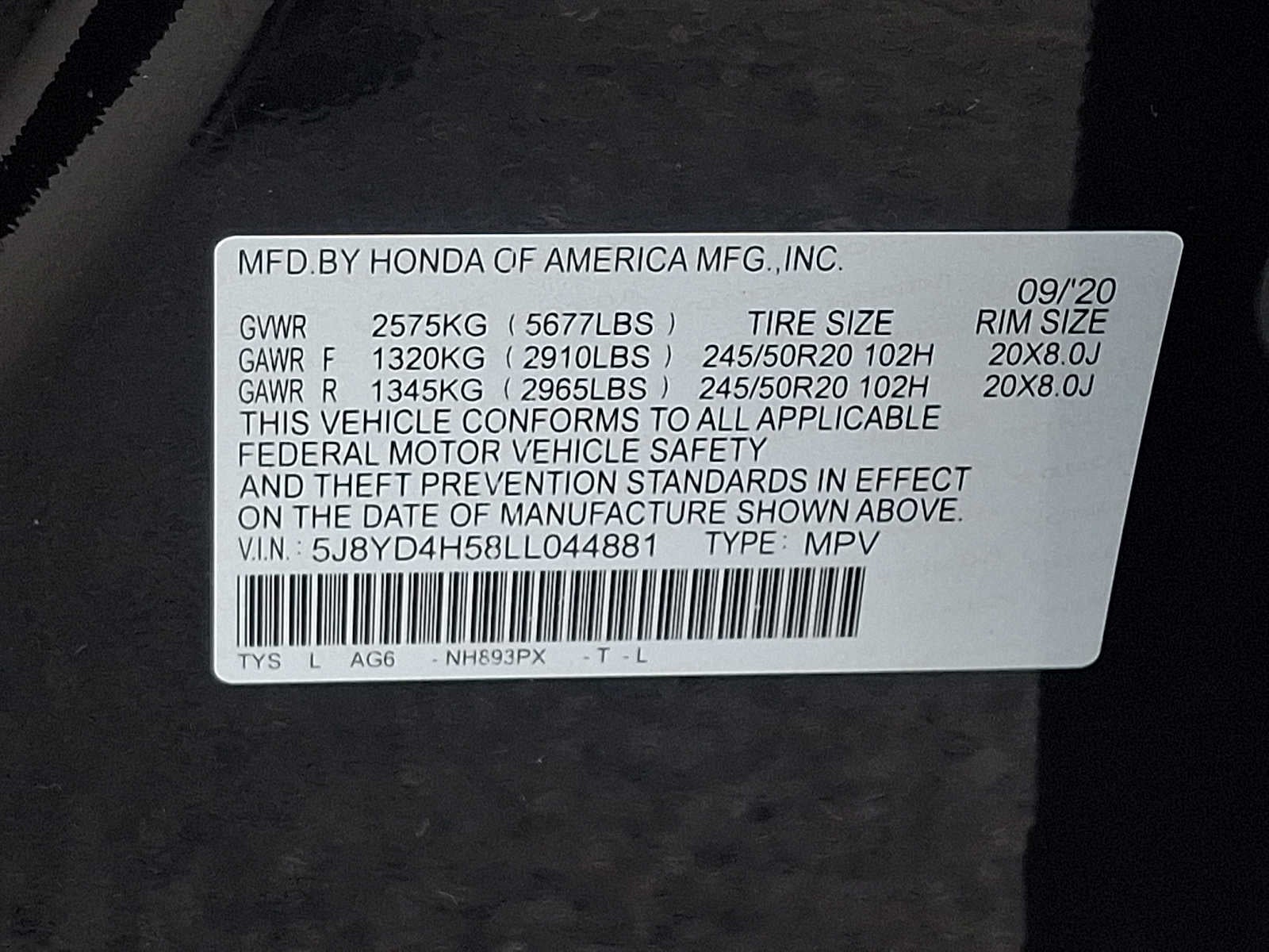 2020 Acura MDX SH-AWD 7-Passenger w/Technology Pkg