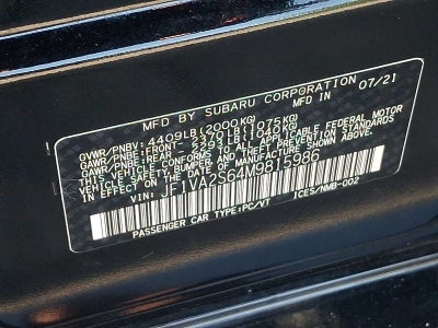 2021 Subaru WRX STI Manual