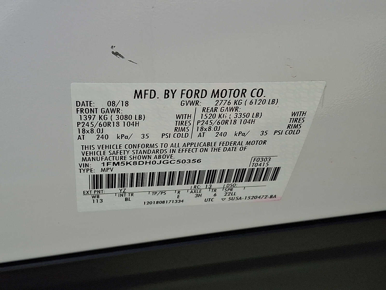 2018 Ford Explorer XLT 4WD