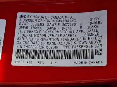 2024 Honda Civic Sport CVT