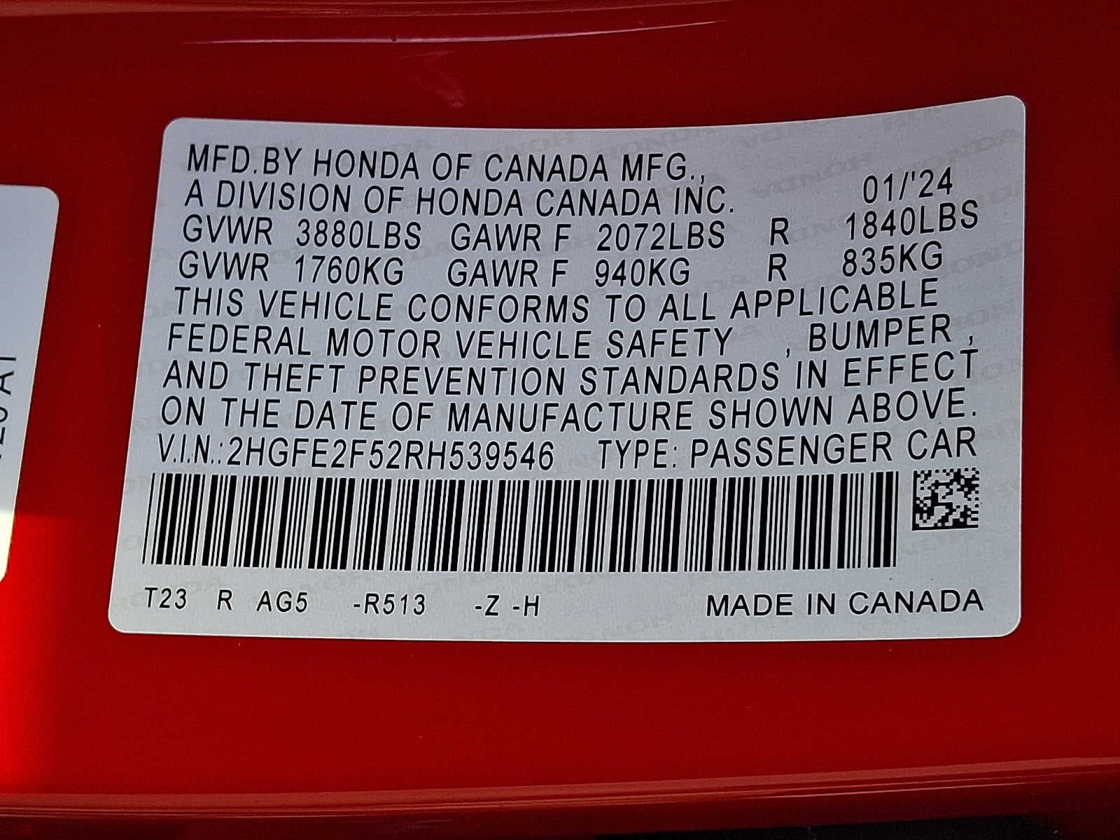 2024 Honda Civic Sport CVT