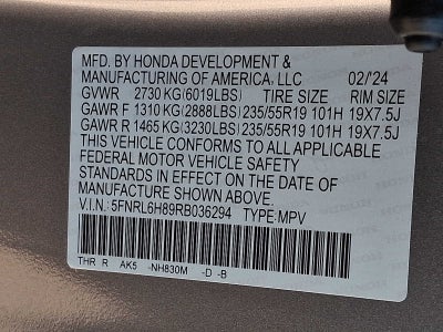 2024 Honda Odyssey Touring Auto