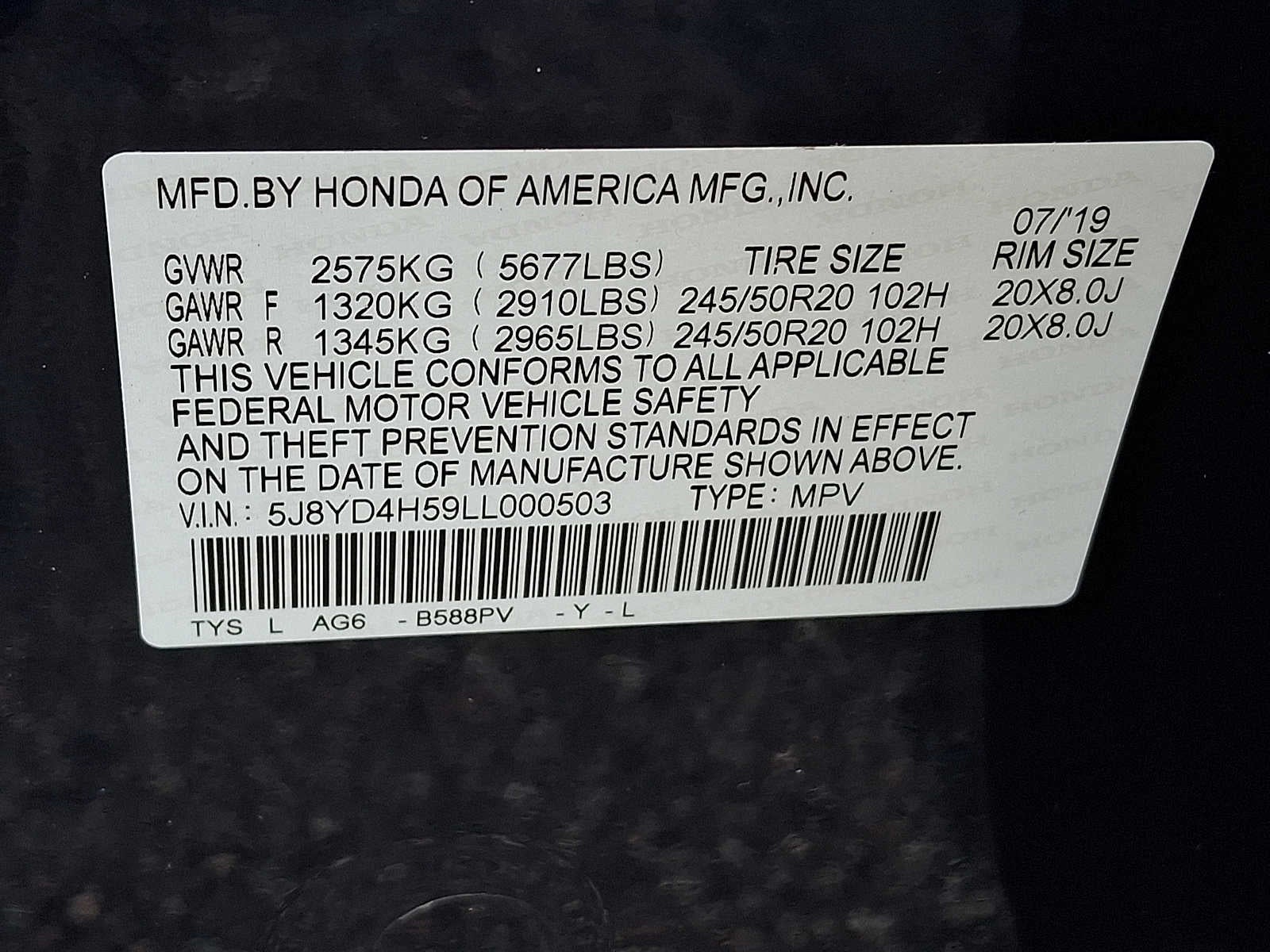 2020 Acura MDX SH-AWD 7-Passenger w/Technology Pkg