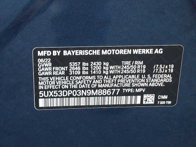 2022 BMW X3 xDrive30i Sports Activity Vehicle