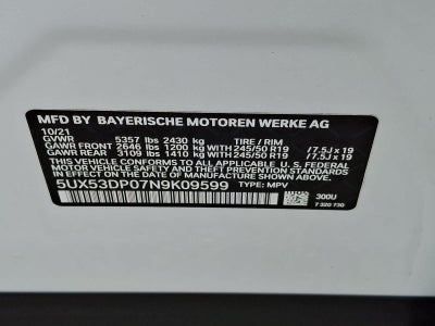 2022 BMW X3 xDrive30i Sports Activity Vehicle