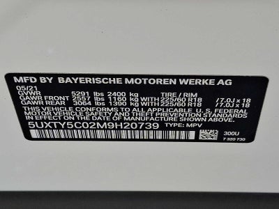 2021 BMW X3 xDrive30i Sports Activity Vehicle