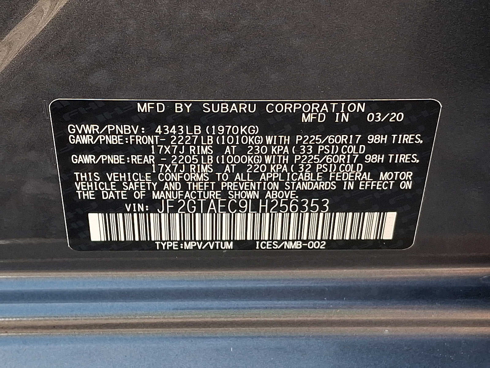 2020 Subaru Crosstrek Premium CVT