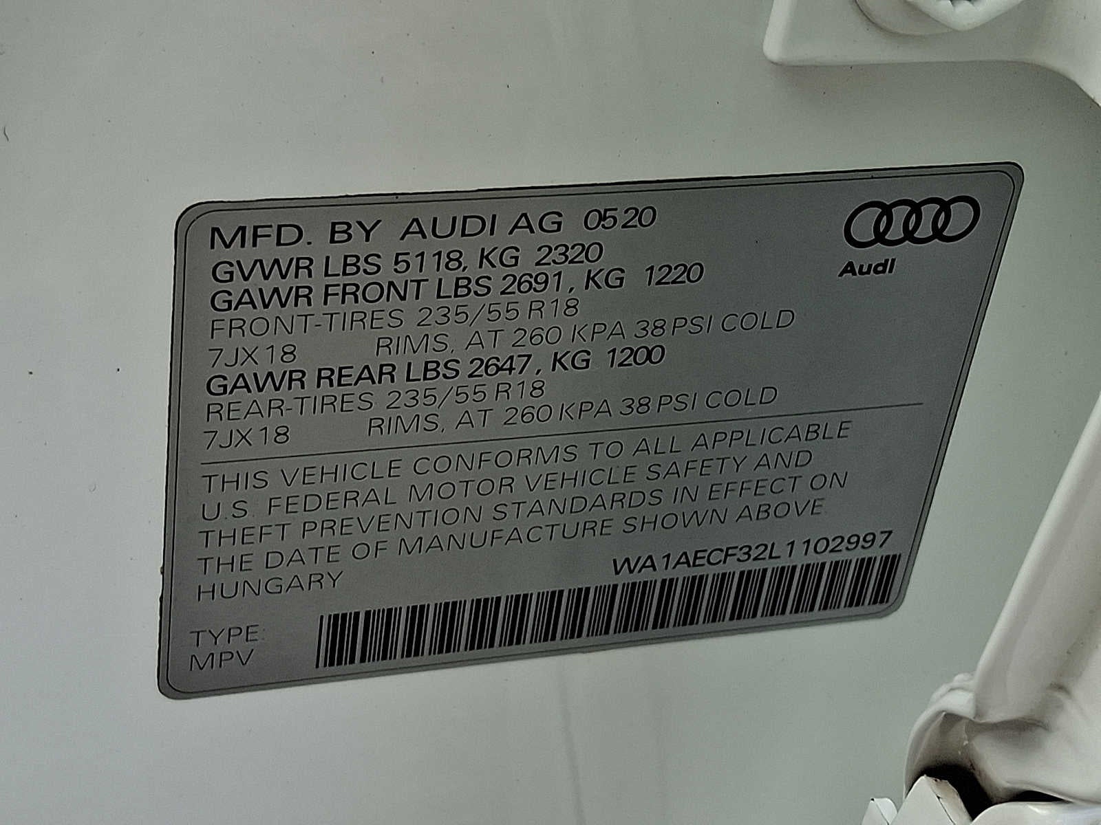 2020 Audi Q3 Premium 45 TFSI quattro