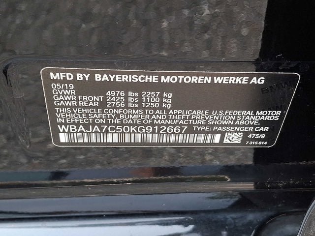 2019 BMW 5 Series 530i xDrive Sedan