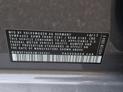 2018 Volkswagen Golf R 2.0T DSG w/DCC/Nav