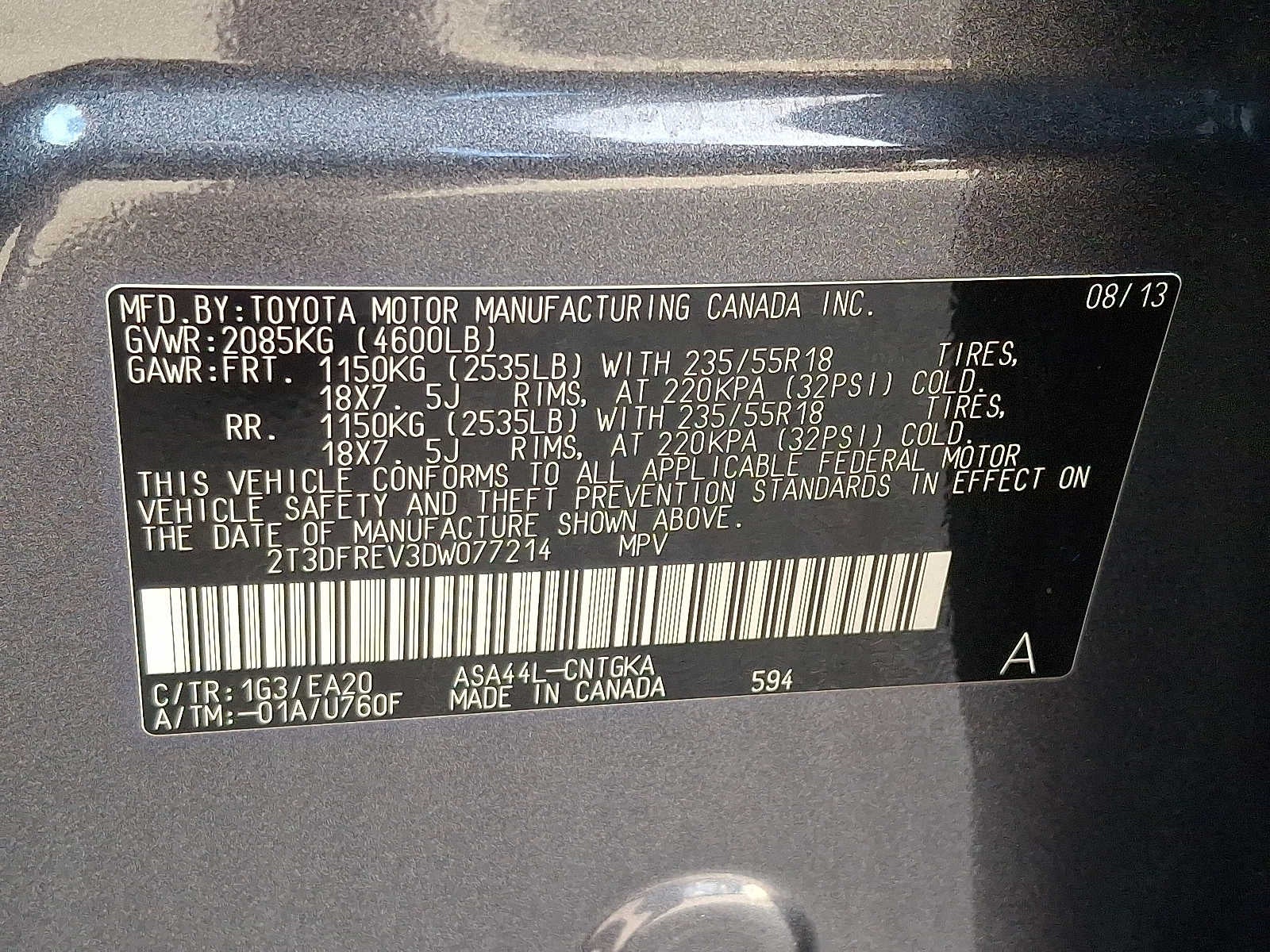 2013 Toyota RAV4 AWD 4dr Limited