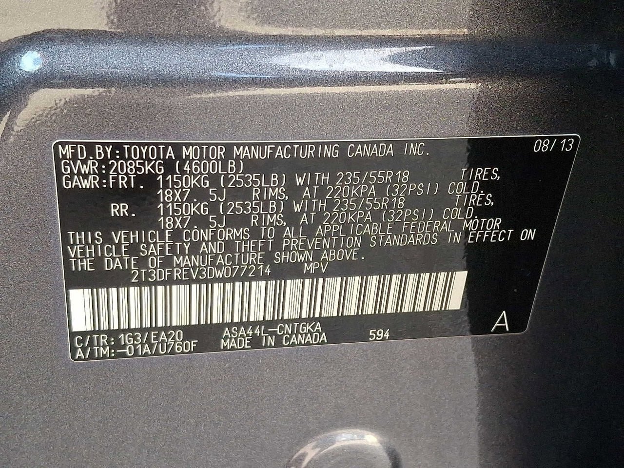 2013 Toyota RAV4 AWD 4dr Limited