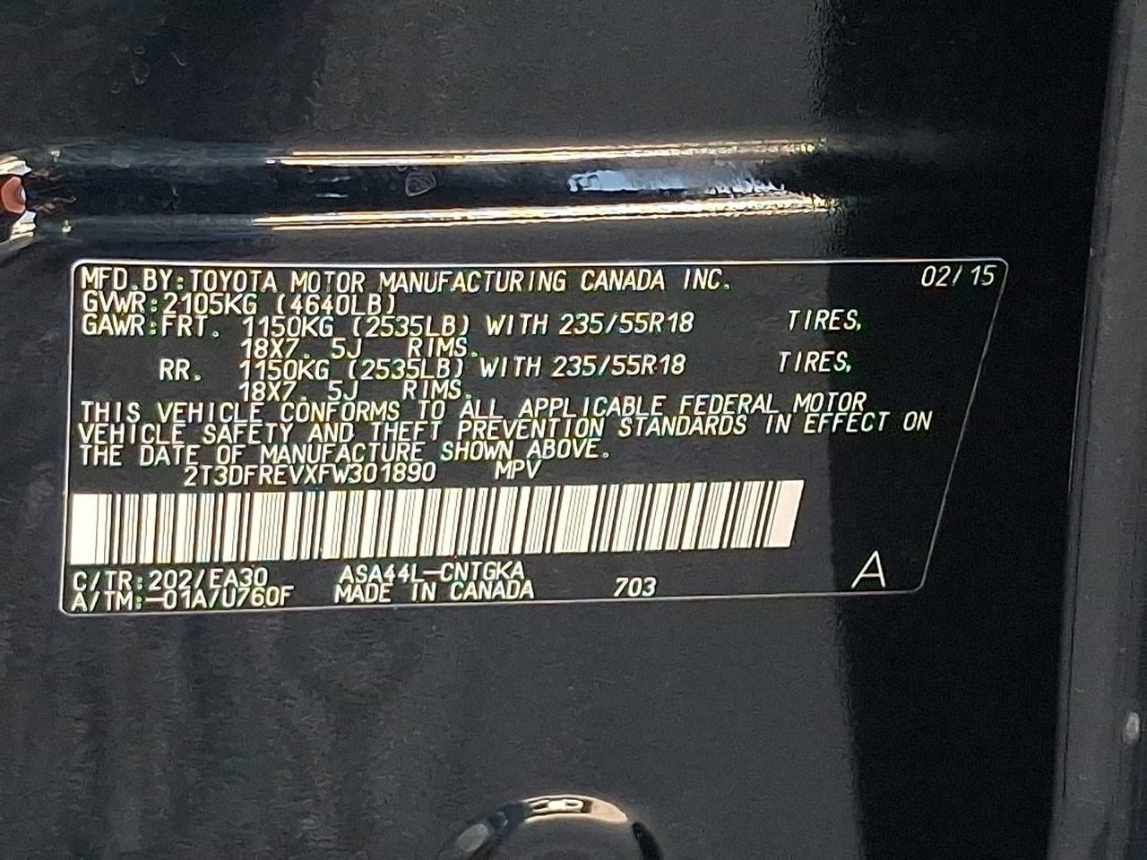 2015 Toyota RAV4 AWD 4dr Limited