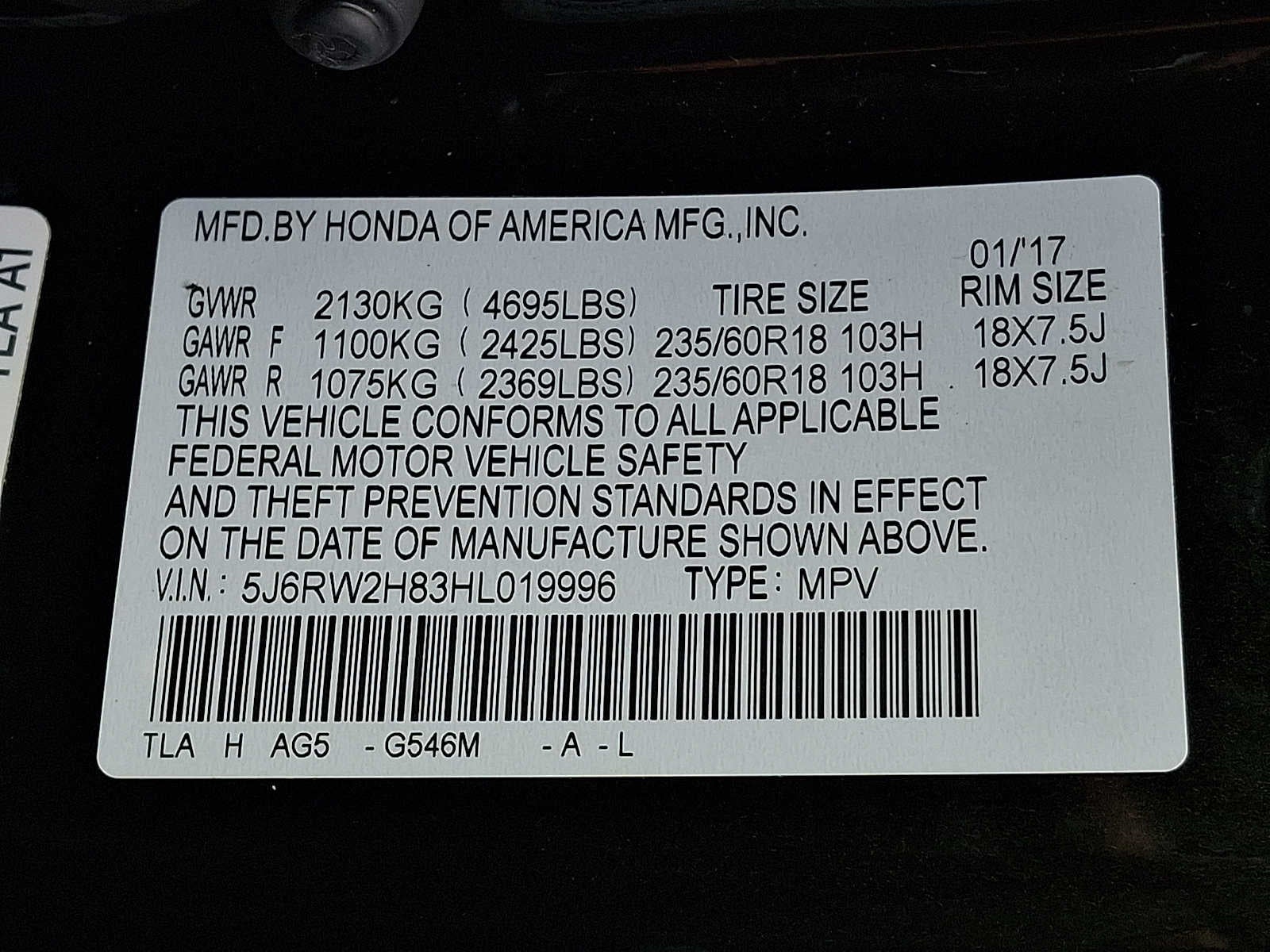 2017 Honda CR-V EX-L AWD