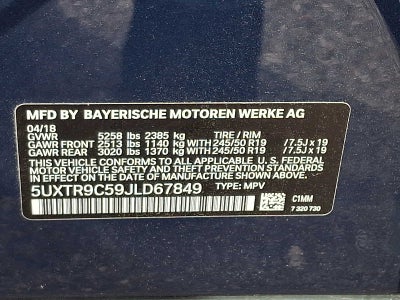 2018 BMW X3 xDrive30i Sports Activity Vehicle