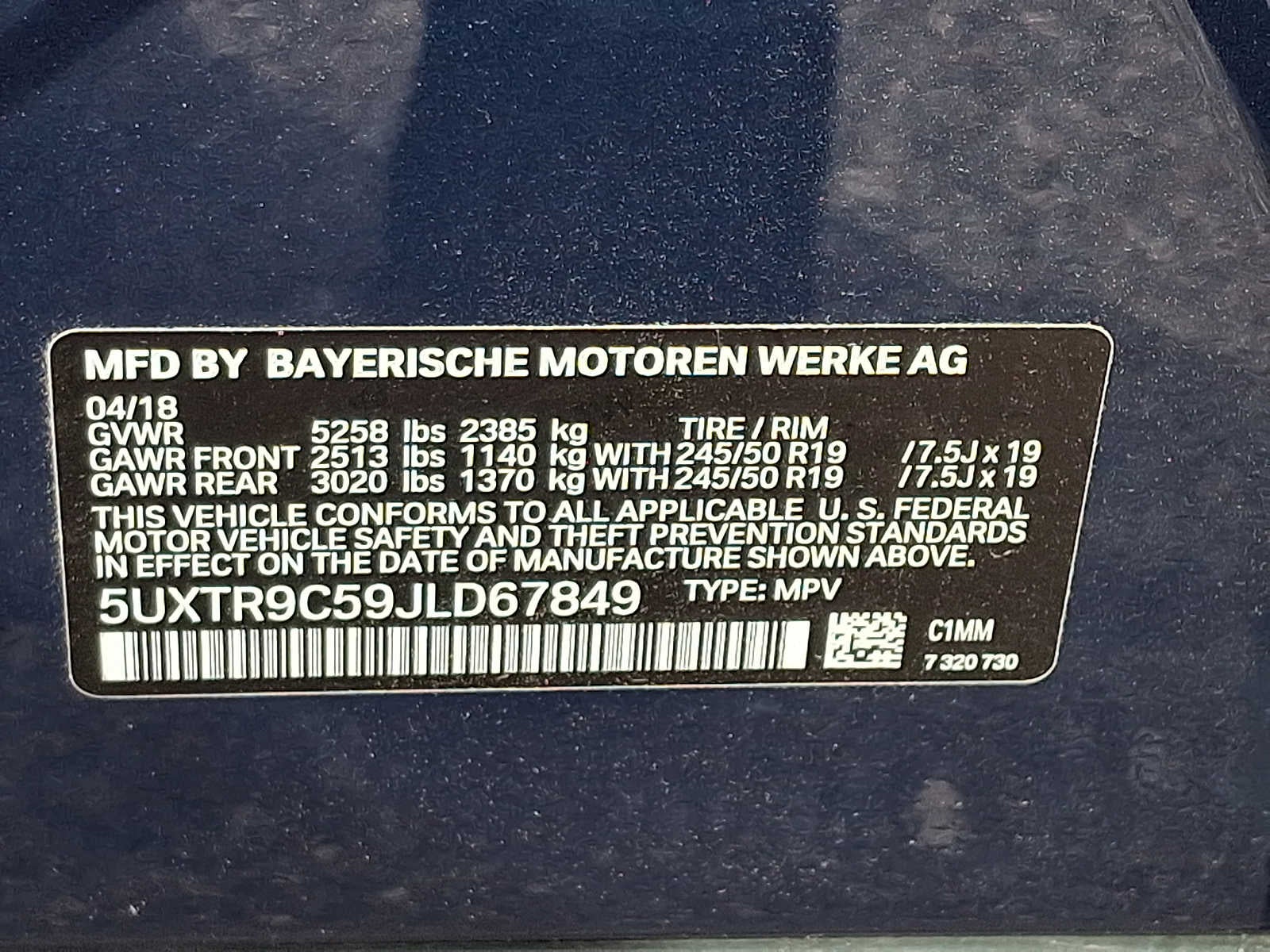 2018 BMW X3 xDrive30i Sports Activity Vehicle