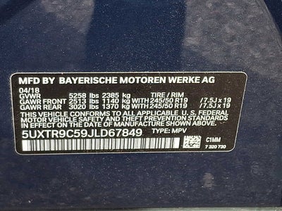 2018 BMW X3 xDrive30i Sports Activity Vehicle