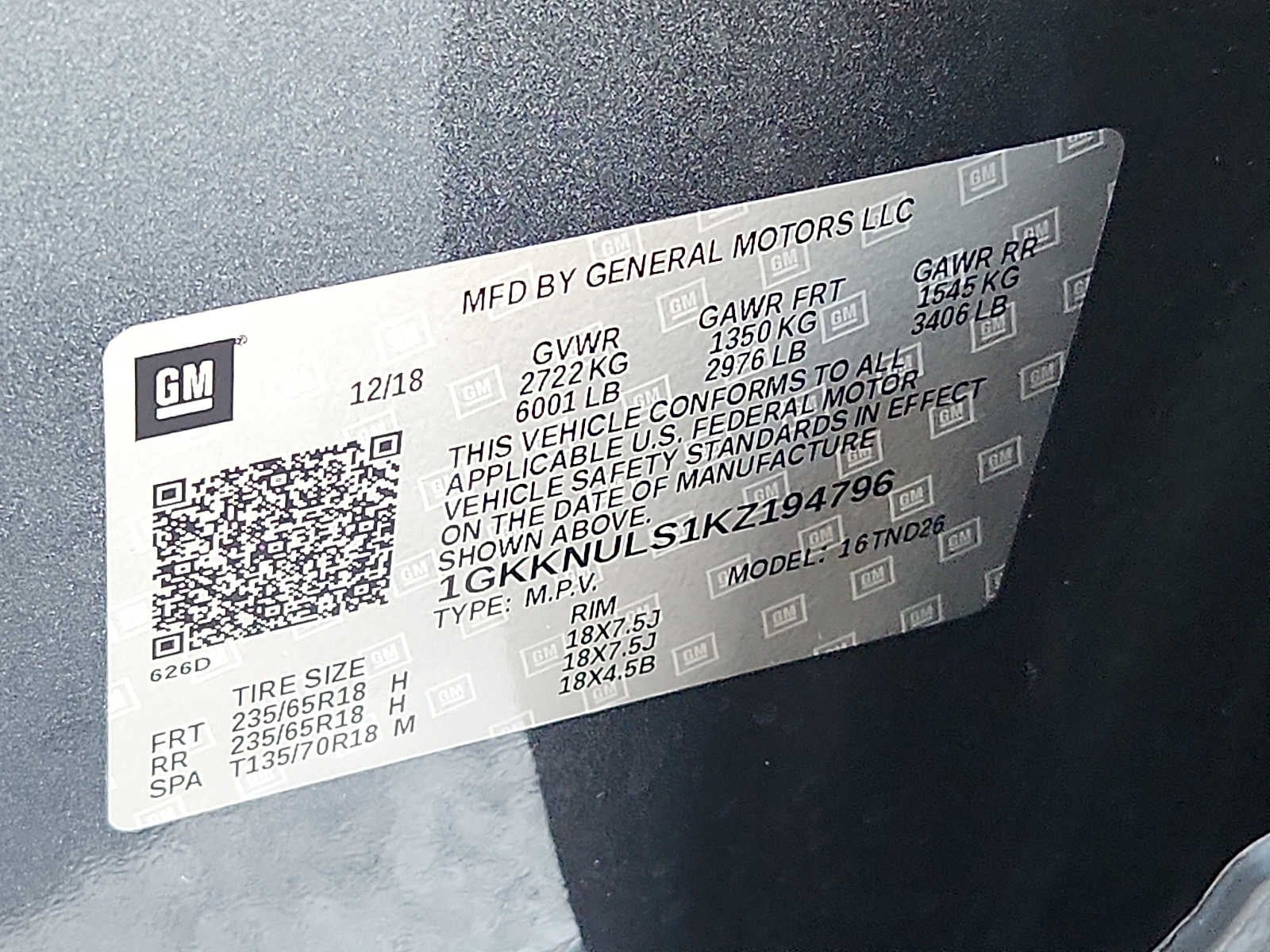 2019 GMC Acadia AWD 4dr SLT w/SLT-1