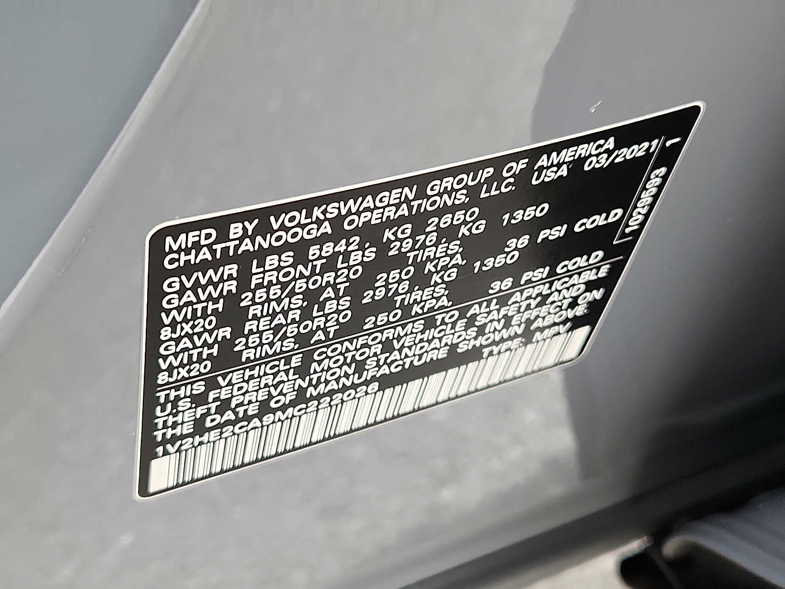 2021 Volkswagen Atlas Cross Sport 3.6L V6 SE w/Technology 4MOTION