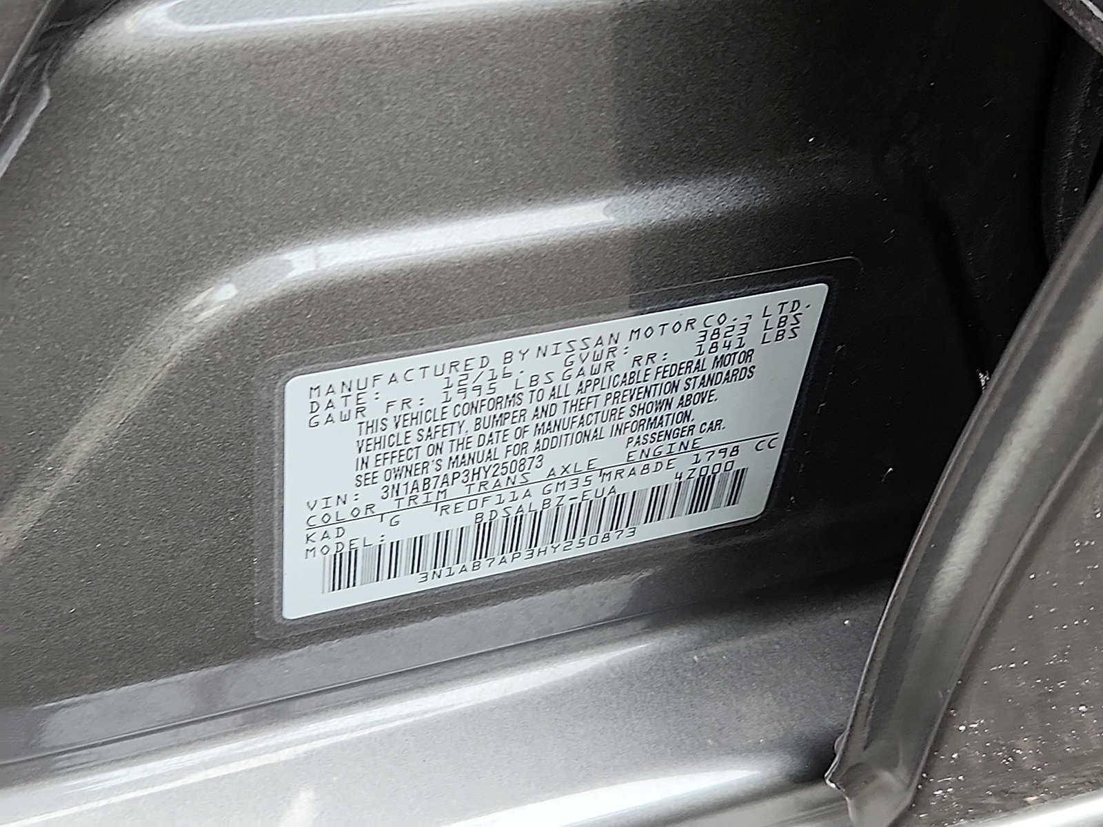 2017 Nissan Sentra S CVT