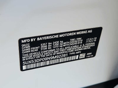 2022 BMW X3 xDrive30i Sports Activity Vehicle