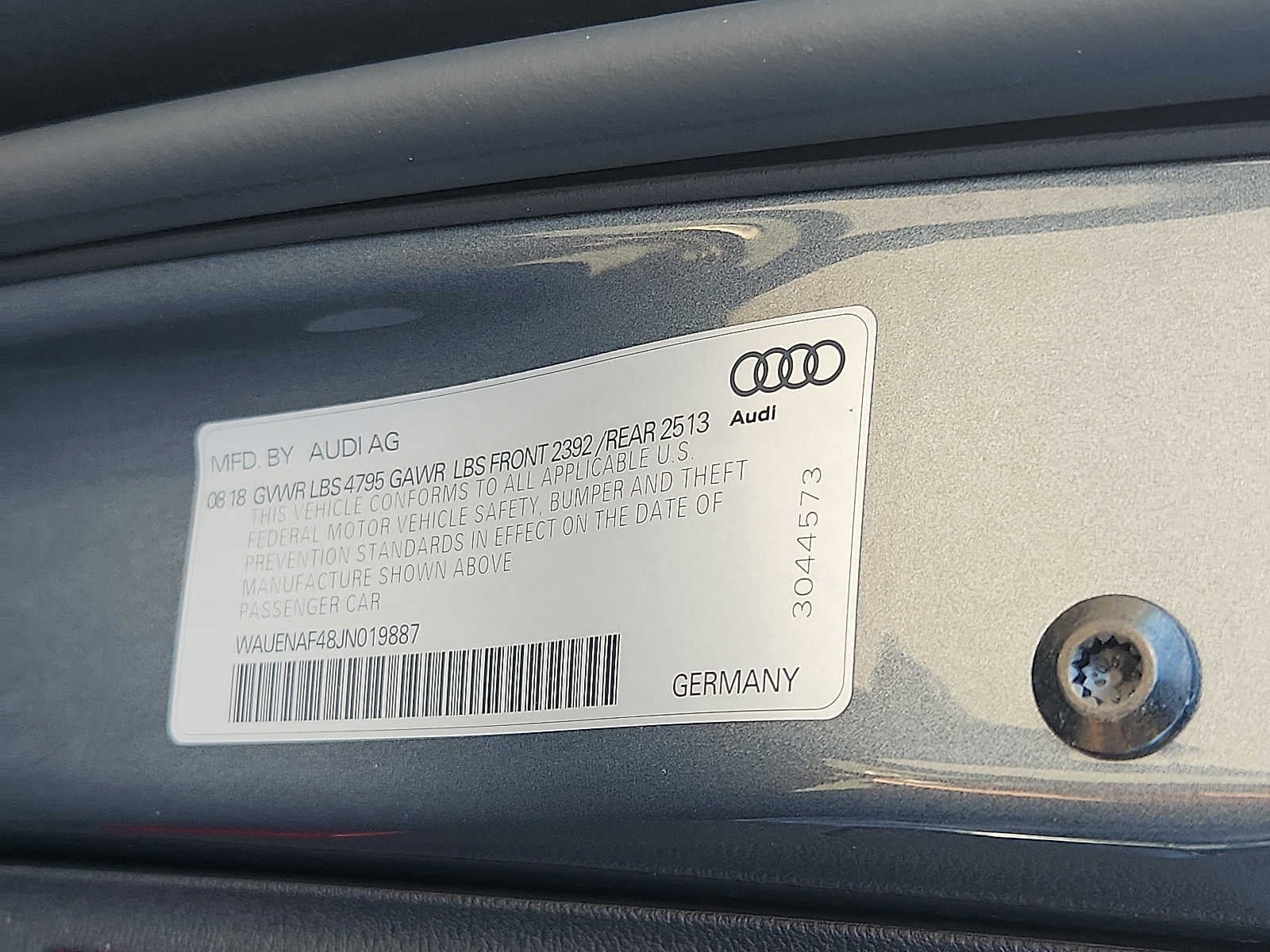 2018 Audi A4 2.0 TFSI Premium Plus S Tronic quattro AWD