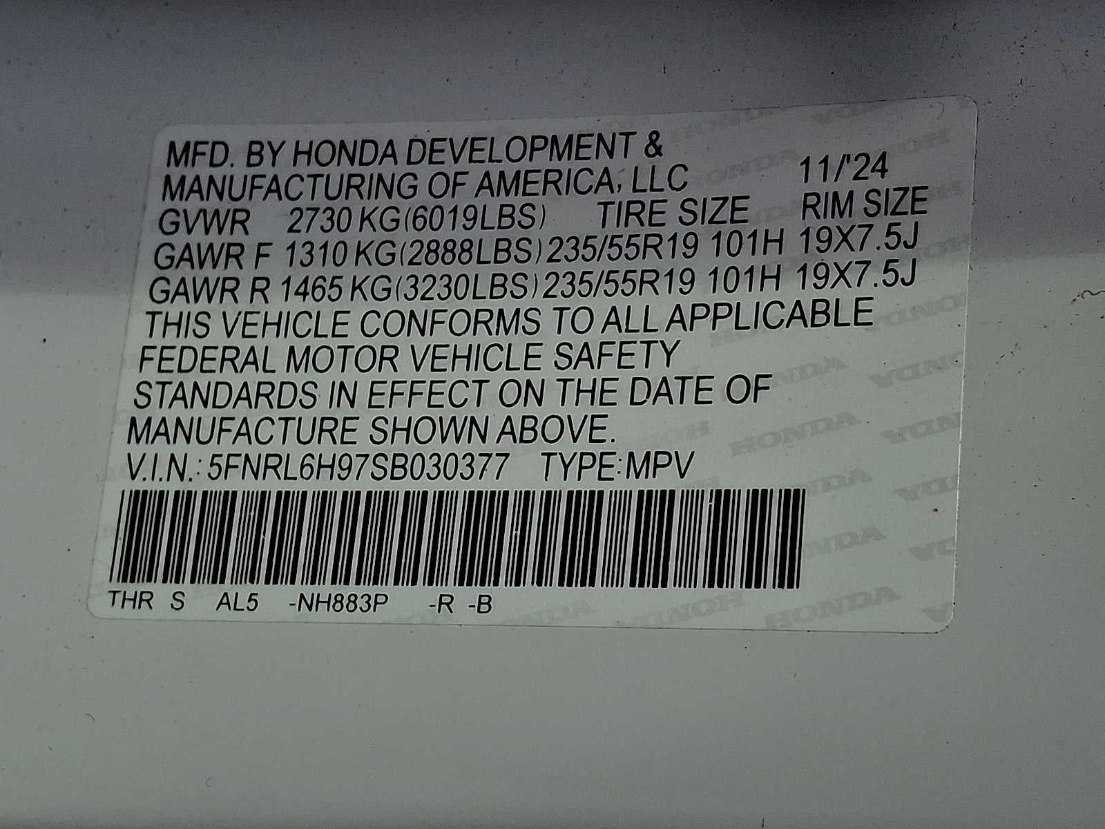 2025 Honda Odyssey Elite Auto