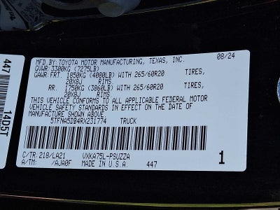 2024 Toyota Tundra Platinum CrewMax 5.5 Bed
