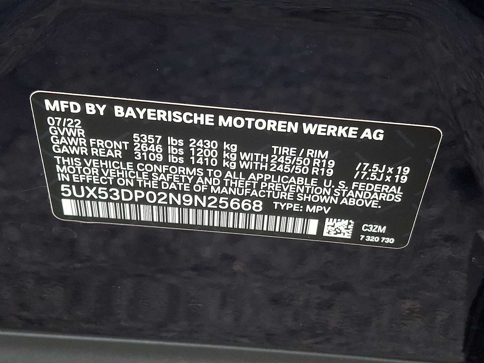 2022 BMW X3 xDrive30i Sports Activity Vehicle