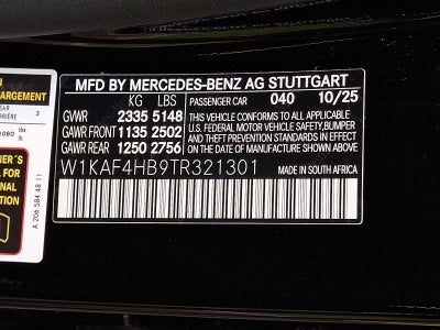 2026 Mercedes-Benz C-Class C 300 4MATIC® Sedan
