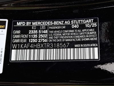 2026 Mercedes-Benz C-Class C 300 4MATIC® Sedan