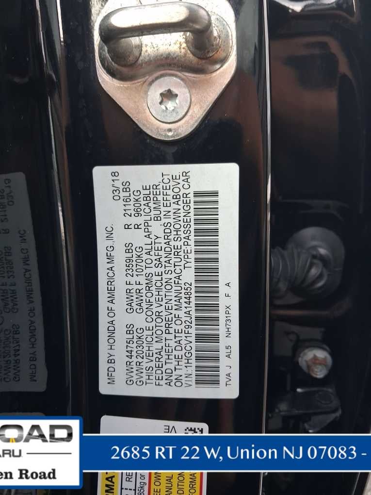 2018 Honda Accord Sedan Touring 1.5T