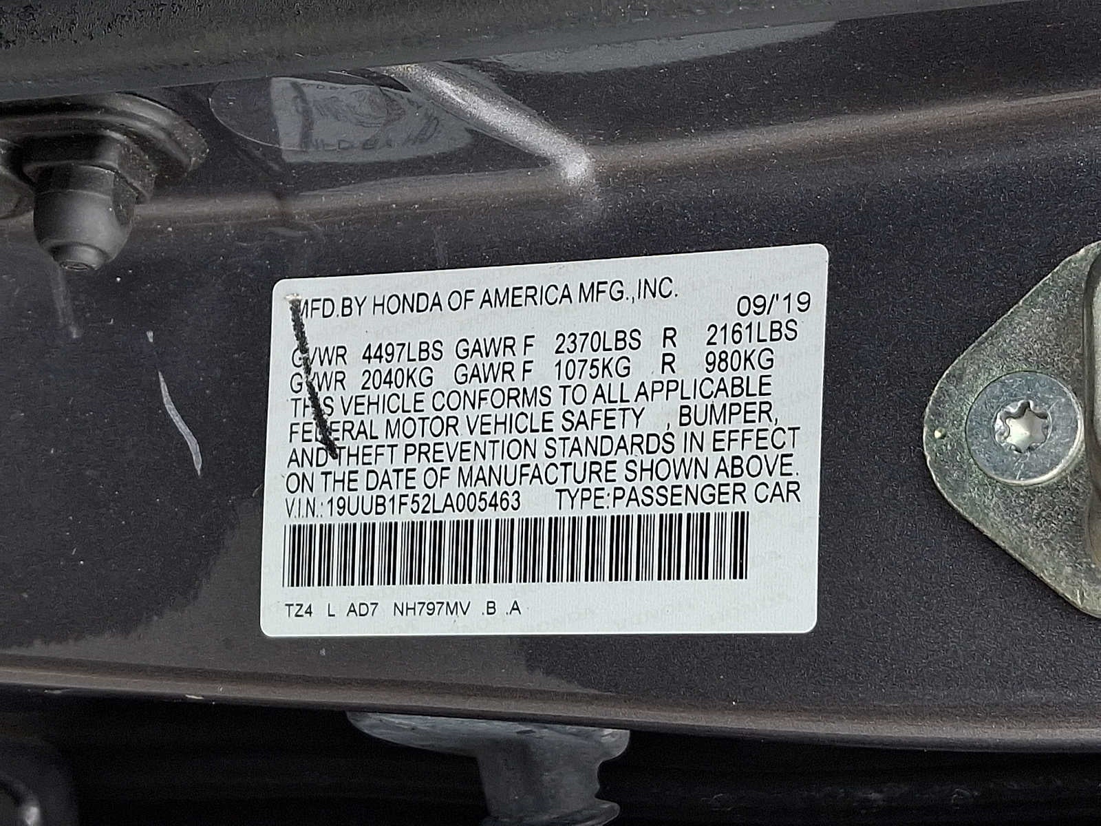 2020 Acura TLX 2.4L FWD w/Technology Pkg