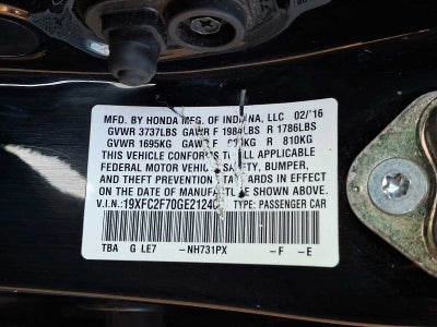 2016 Honda Civic 4dr CVT EX