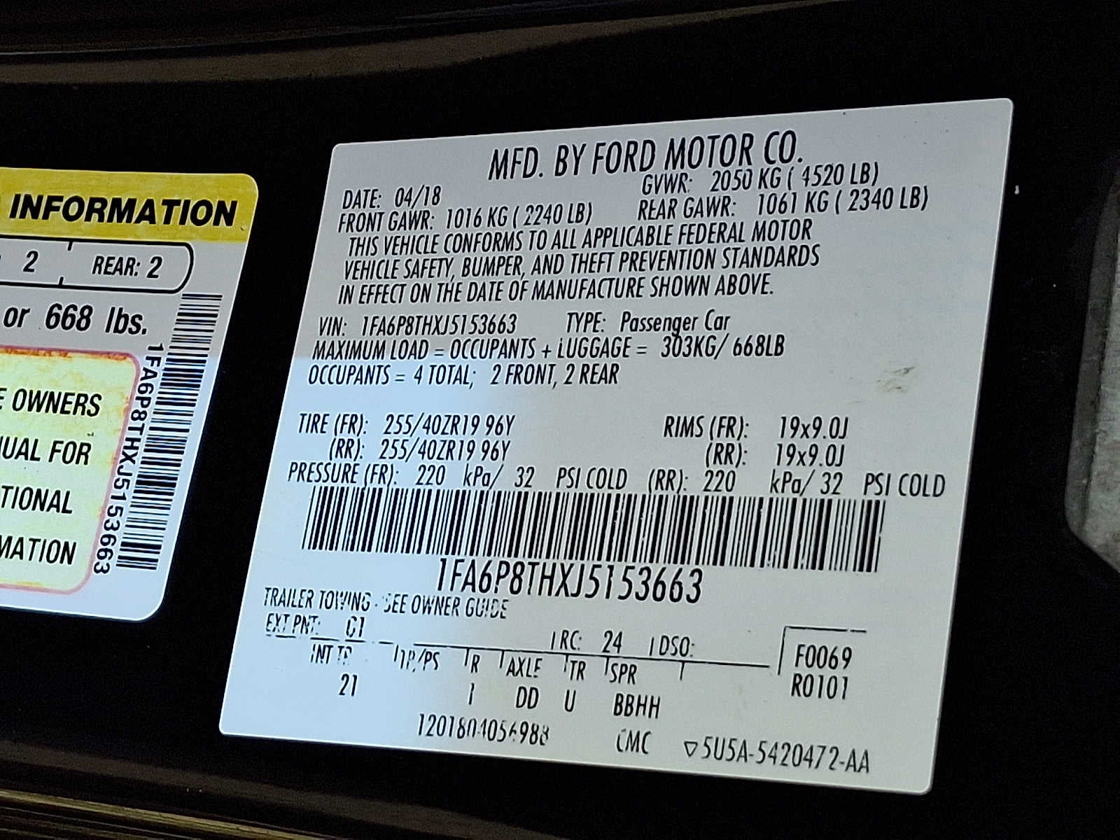 2018 Ford Mustang EcoBoost Fastback