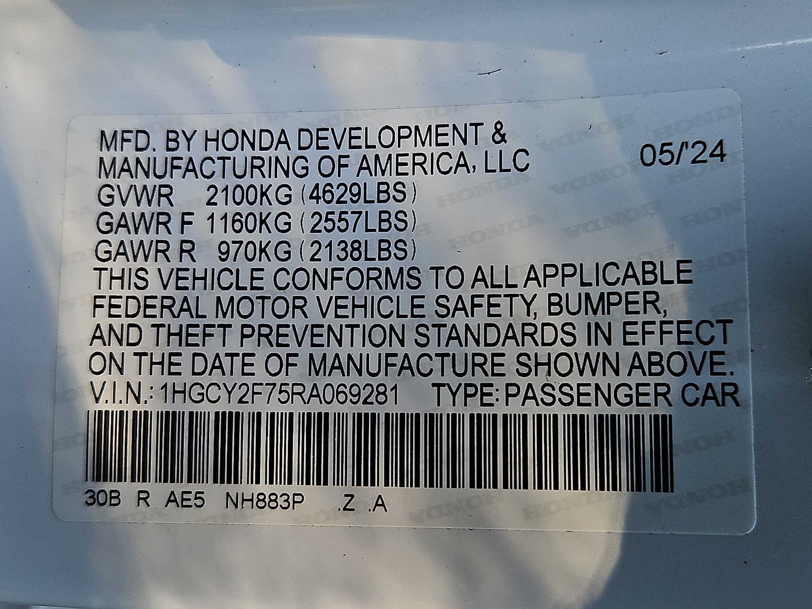 2024 Honda Accord Hybrid Sport-L Sedan