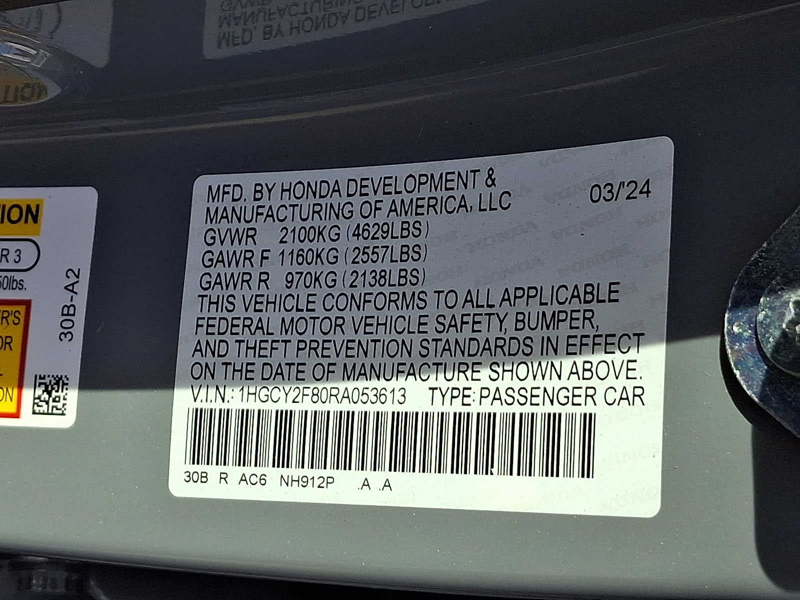 2024 Honda Accord Hybrid Touring Sedan