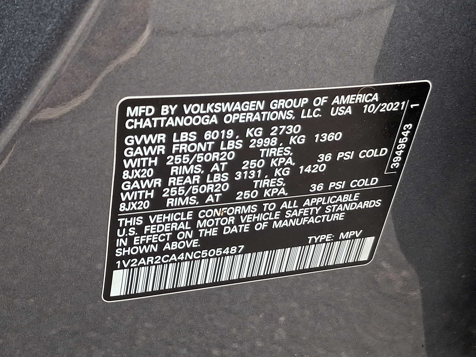 2022 Volkswagen Atlas 3.6L V6 SEL R-Line 4MOTION