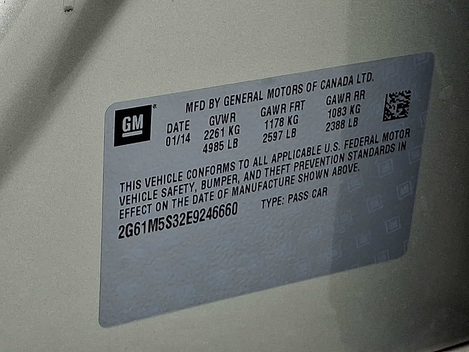 2014 Cadillac XTS 4dr Sdn Luxury FWD