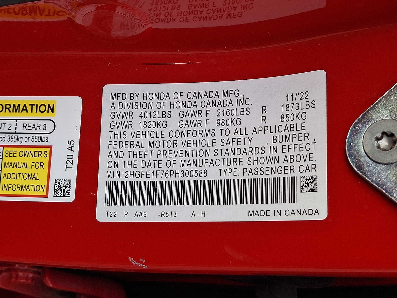 2023 Honda Civic EX CVT