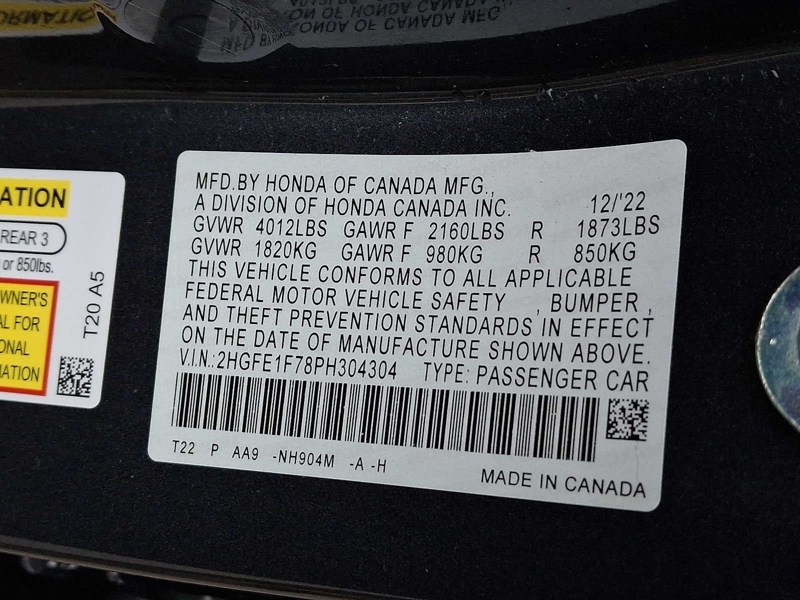 2023 Honda Civic EX CVT