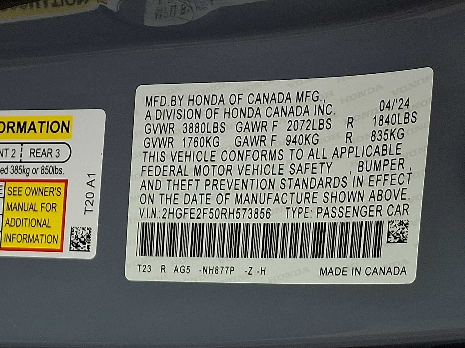 2024 Honda Civic Sport CVT