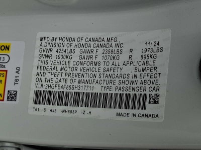 2025 Honda Civic Hybrid Sport Touring CVT