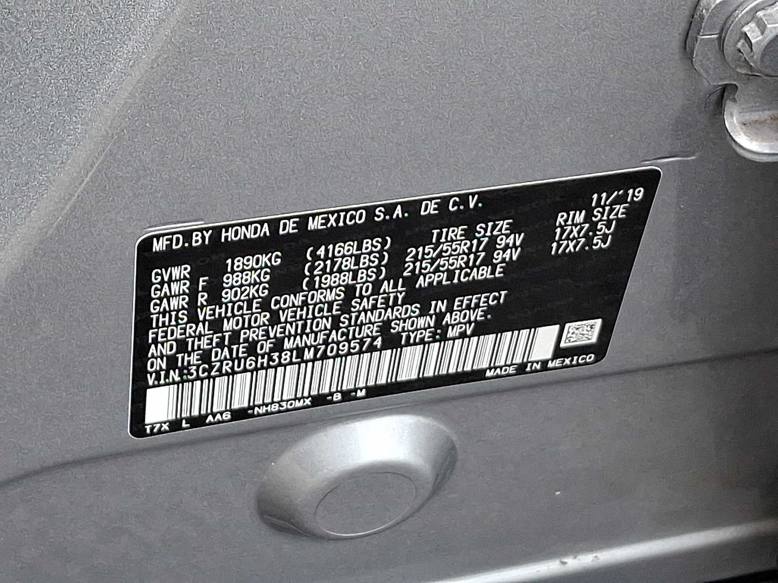 2020 Honda HR-V LX AWD CVT