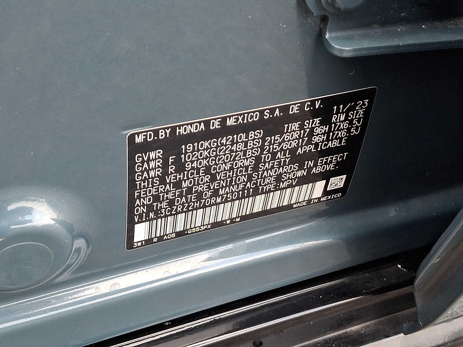 2024 Honda HR-V EX-L AWD CVT