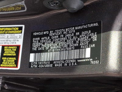 2019 Toyota Camry LE Auto