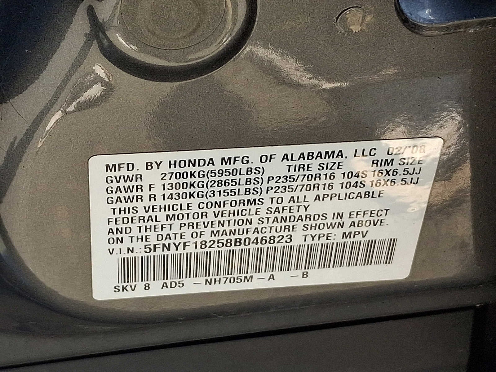 2008 Honda Pilot 4WD 4dr VP
