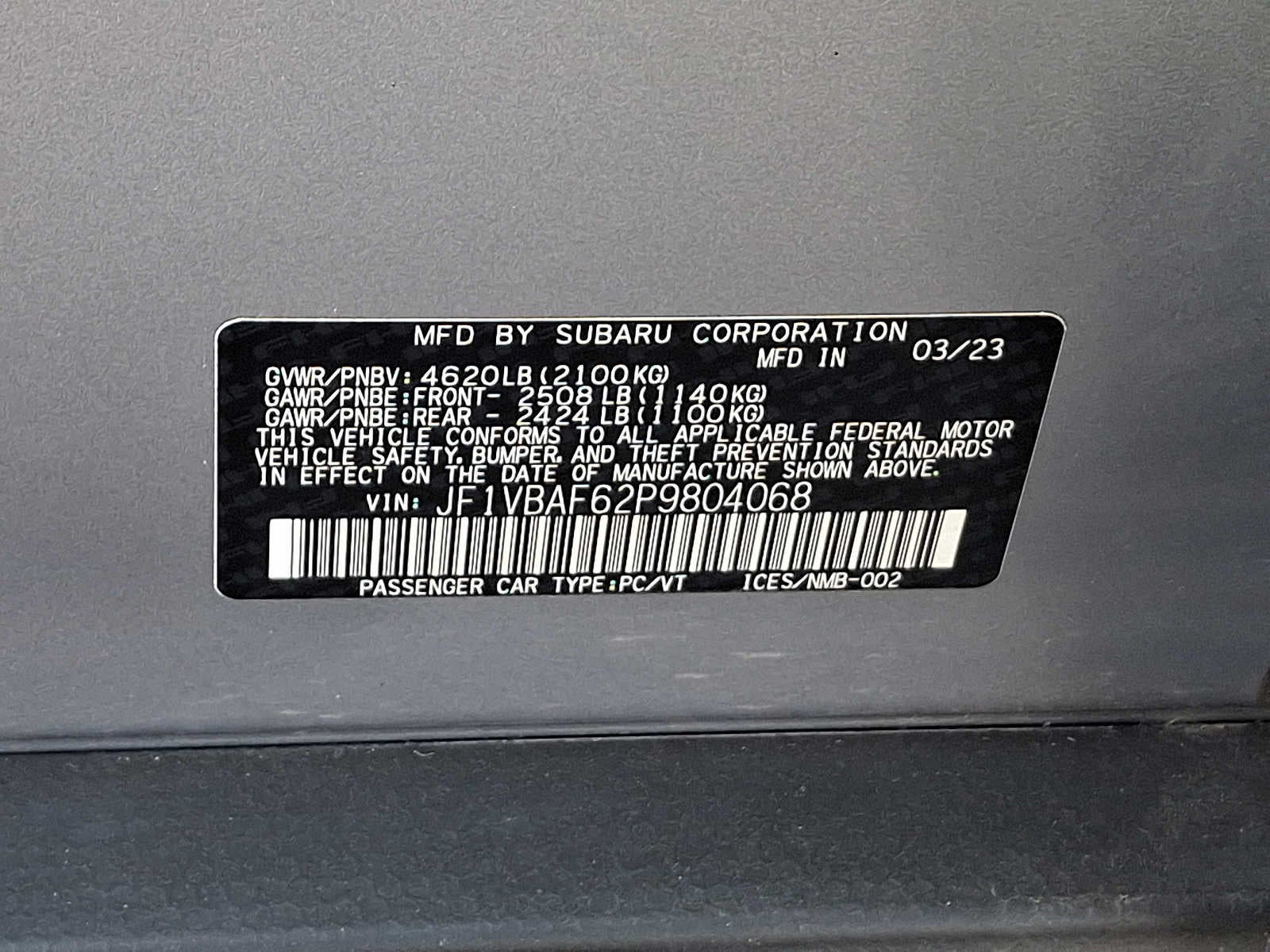 2023 Subaru WRX Premium Manual