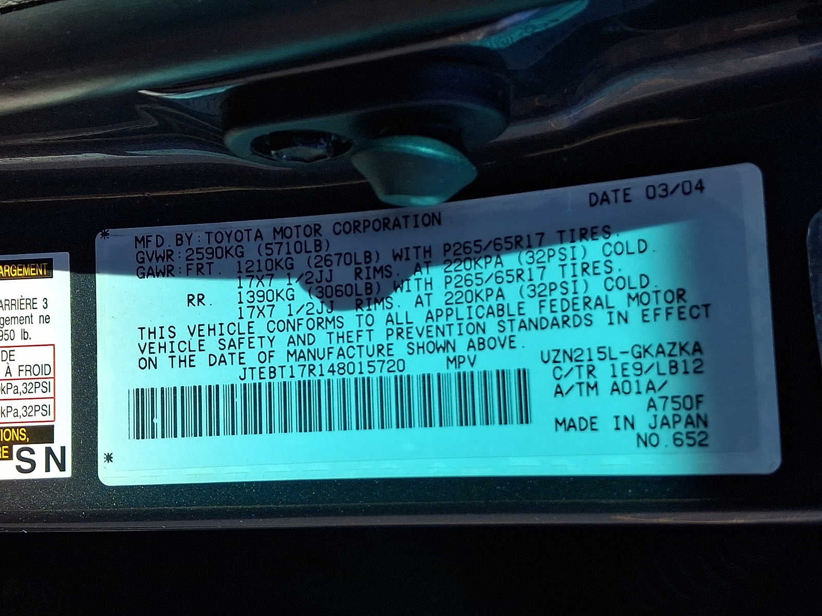 2004 Toyota 4Runner 4dr Limited V8 Auto 4WD