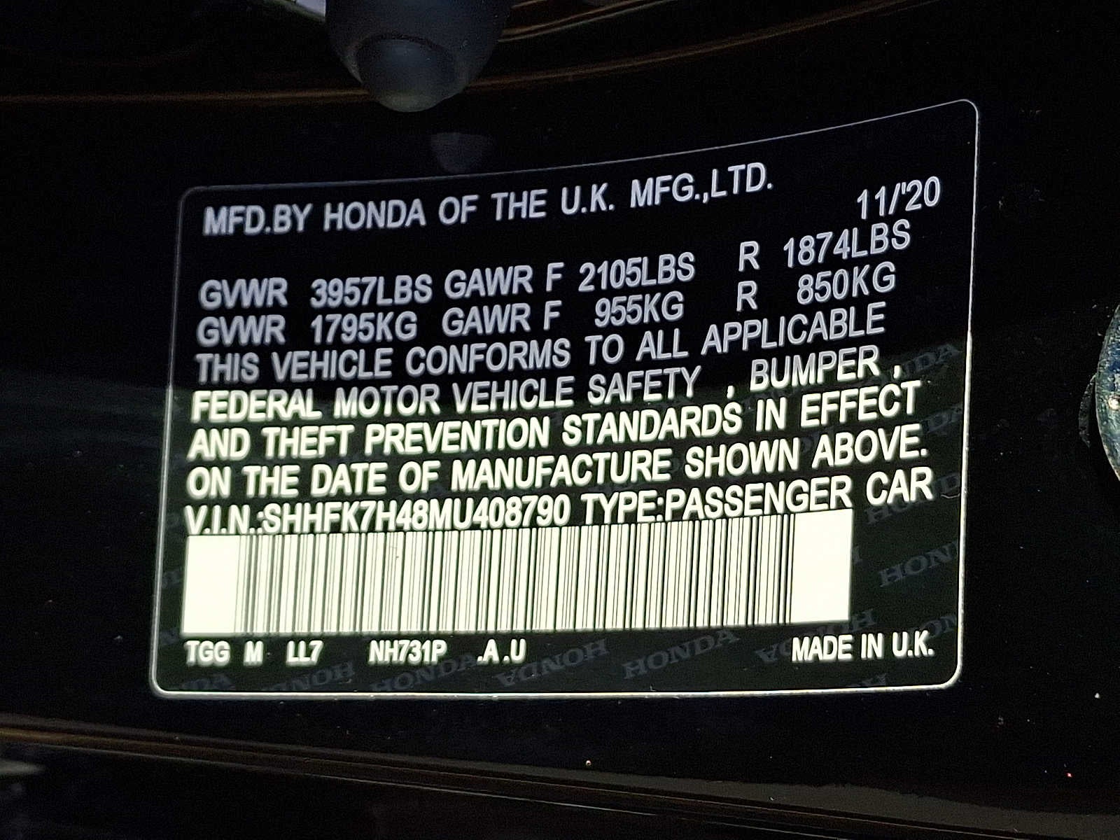 2021 Honda Civic Hatchback Sport CVT